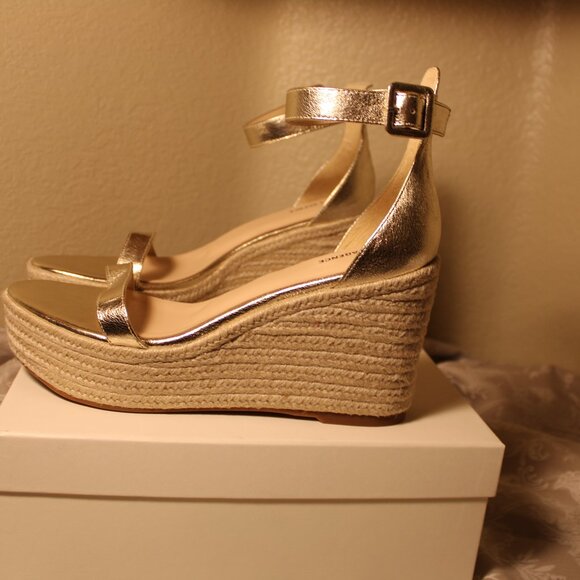 L'AGENCE Leather Avice Espadrille Wedges - Picture 4 of 9